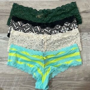 Victorias Secret Cheeky Style Panties Bundle of 4 size Large